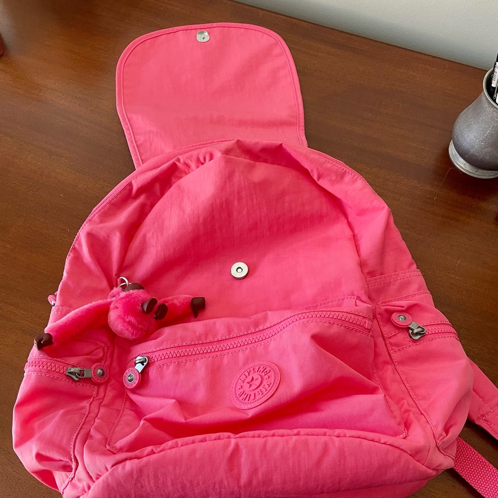 Pink Kipling Backpack With Keychain - image 2